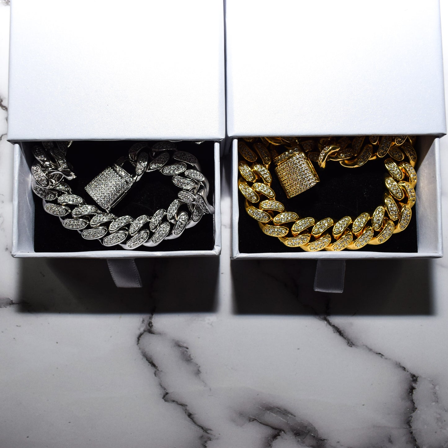CUBAN ICY — Bracelet | Or blanc