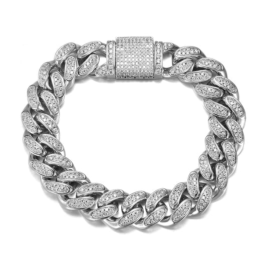 CUBAN ICY — Bracelet | Or blanc