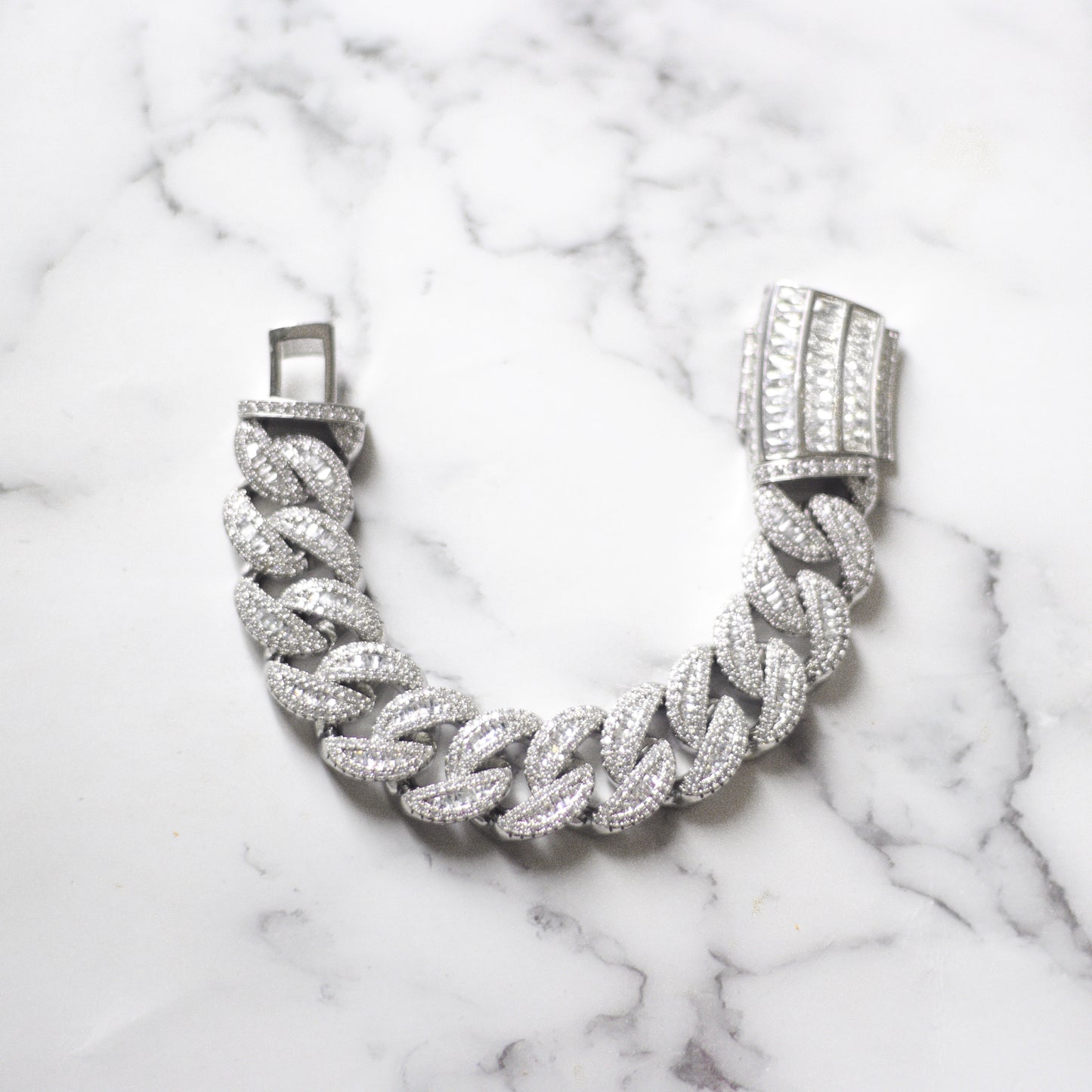 CUBAN DRIP ICE — Bracelet | Or blanc