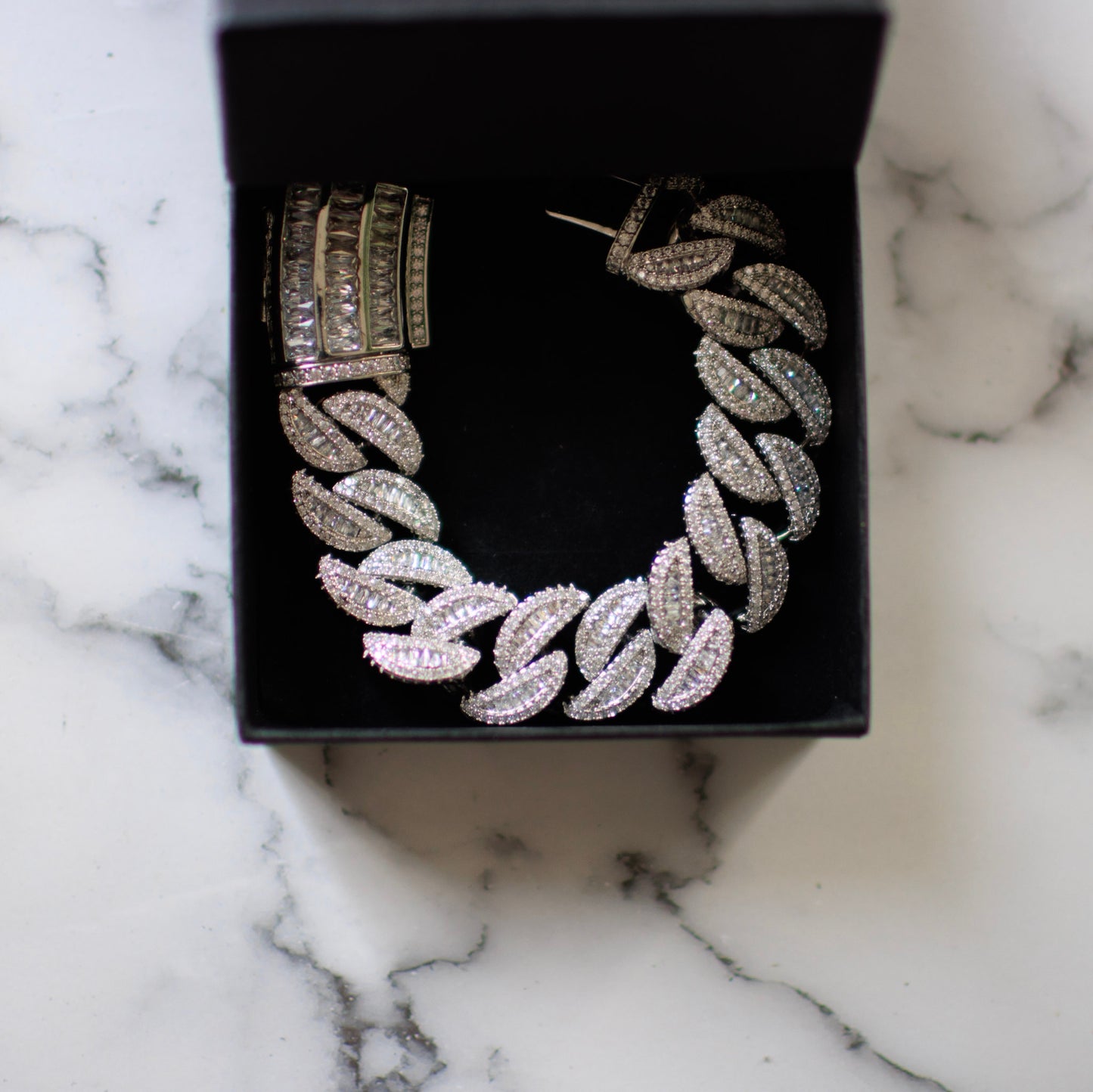CUBAN DRIP ICE — Bracelet | Or blanc